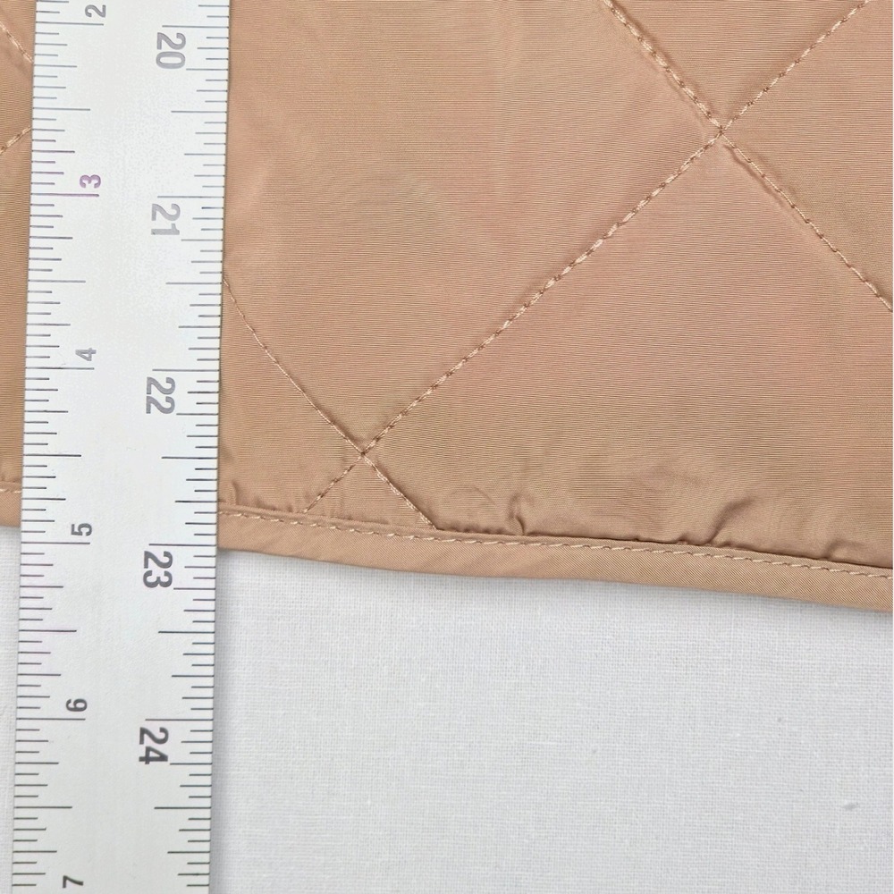 Calvin Klein Quilted Jacket Womens Large Tan Lightweight Wrap Front Gorpcore NWT - Picture 8 of 10